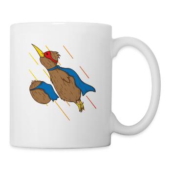 Oiseau kiwi et kiwi volent comme des super-héros - Mug blanc - blanc - Droite