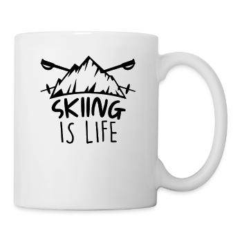 Skifahrer Skifahren Ist mein Leben Ski - Tasse - Weiß - Rechts