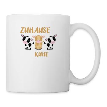 Zuhause ist wo meine Kühe sind - Kuhflüsterer - Tasse - Weiß - Rechts