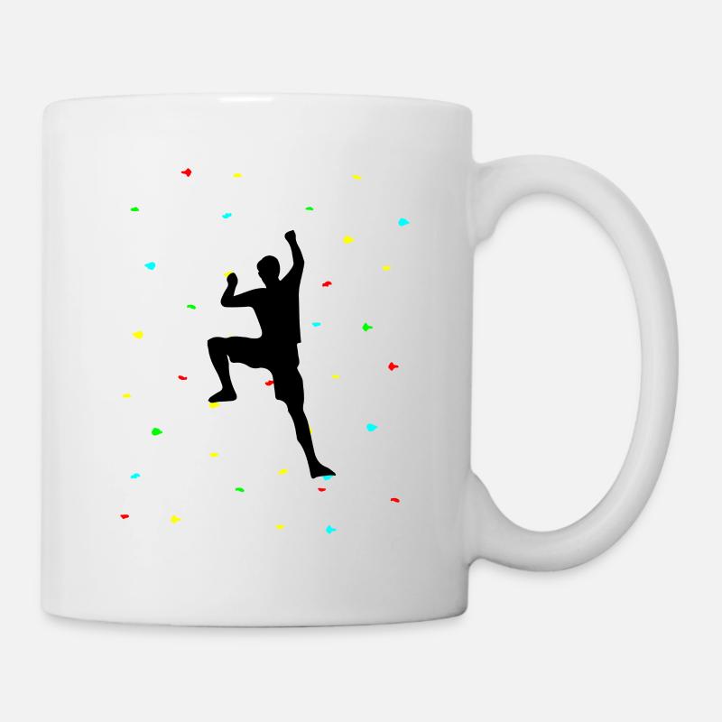 Bunte Kletterwand Klettern Bouldern - Tasse - Weiß