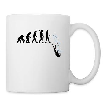 Tauchen Evolution Taucher Lustig Geschenk - Tasse - Weiß - Rechts