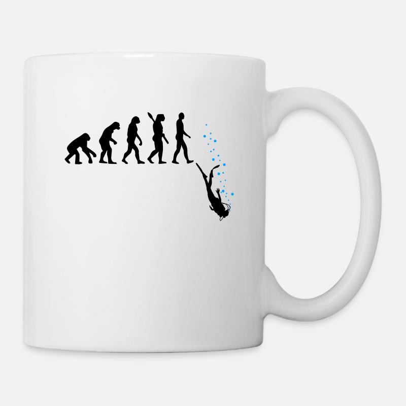 Tauchen Evolution Taucher Lustig Geschenk - Tasse - Weiß