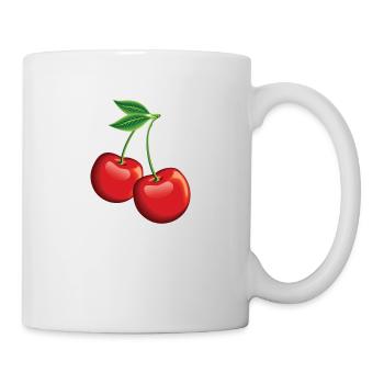 Rote Kirschen Cherries Kirschen Cherry - Tasse - Weiß - Rechts