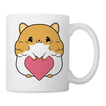 Hamster Herz Hamsterliebhaber Geschenk - Tasse - Weiß - Rechts