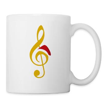 Clé de partition avec casquette de Noël musicien Present - Mug blanc - blanc - Droite