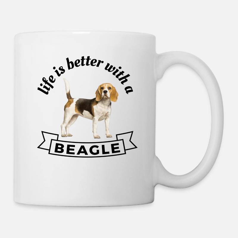 La vie est meilleure avec un Beagle - Mug blanc - blanc