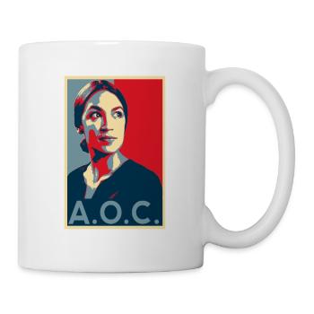 AOC für Präsident 2024 Alexandria Ocasio-Cortez - Tasse - Weiß - Rechts