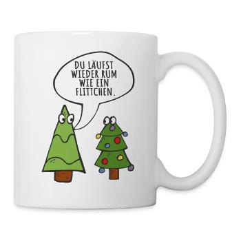 Lustige Tannen Weihnachtsbäume - Tasse - Weiß - Rechts