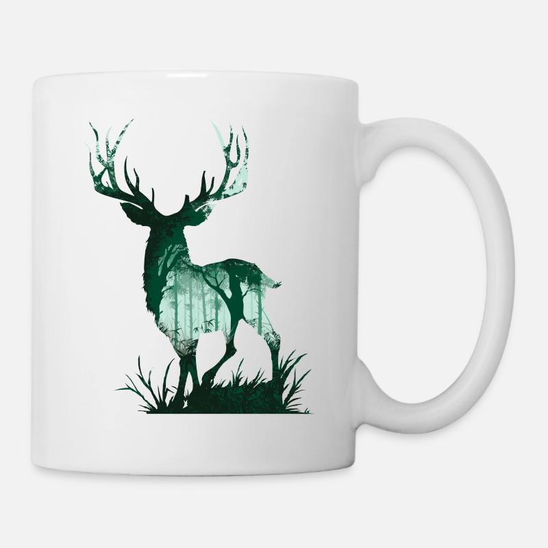 Hirsch Natur - Tasse - Weiß