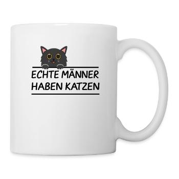Echte Männer haben Katzen - Tasse - Weiß - Rechts