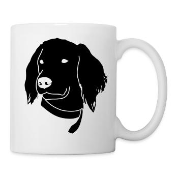 Münsterländer silhouette tête noire - Mug blanc - blanc - Droite