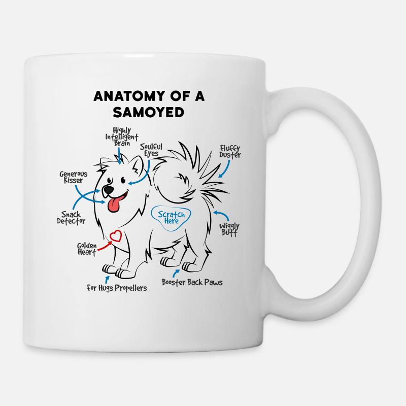 Anatomie Eines Samojede Hund - Tasse - Weiß