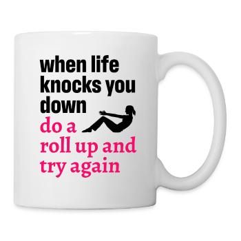 Pilates cite quand la vie vous renverse - Mug blanc - blanc - Droite