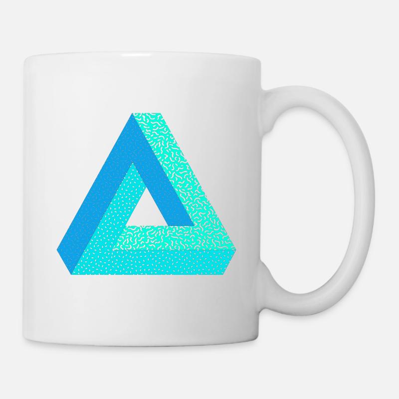 Memphis design géométrie idée cadeau triangle nerd - Mug blanc - blanc
