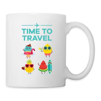 Time to travel Fruits and fruit on the road - Mug - white - Right