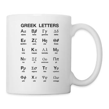 Griechische Buchstaben - Tasse - Weiß - Rechts