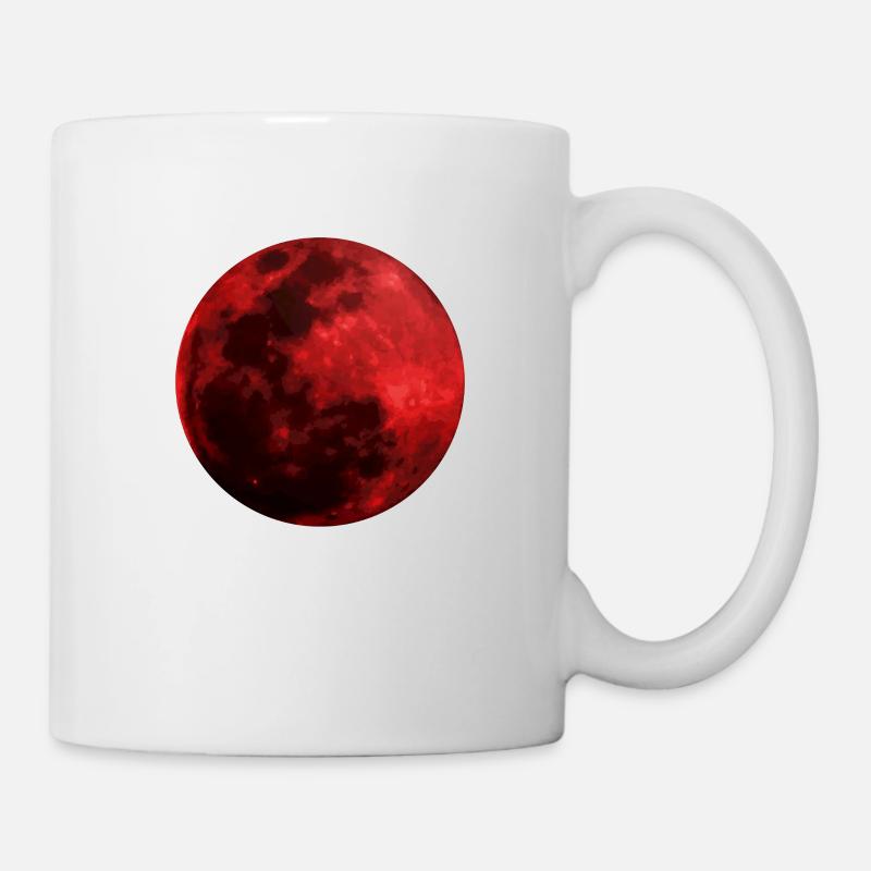 Cadeau d'espace graphique extérieur rouge lune de sang - Mug blanc - blanc