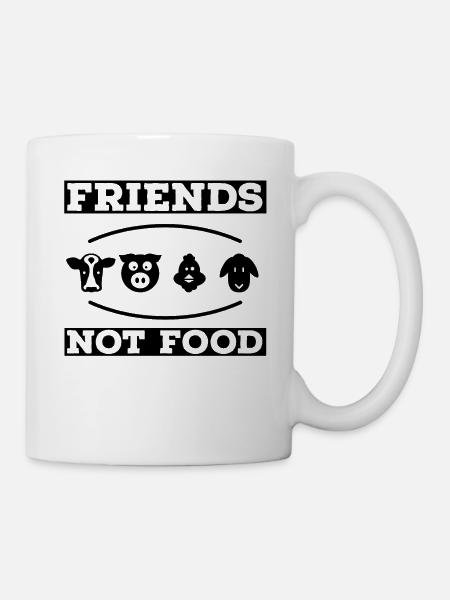 Camiseta Vegan Animal Lover Freind's Not Food - Kop/krus - hvid