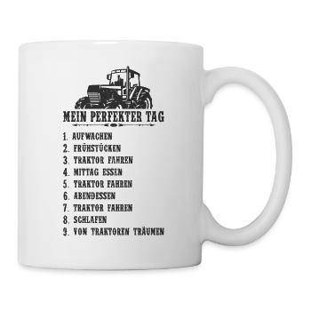 Landwirt Traktor Spruch - Tasse - Weiß - Rechts