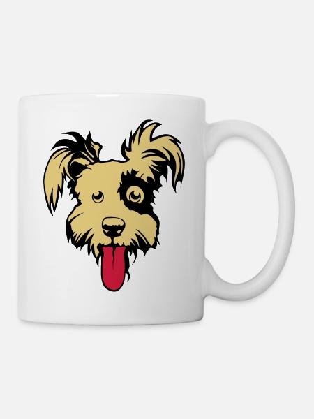 chien caniche dessin 202 - Mug blanc - blanc