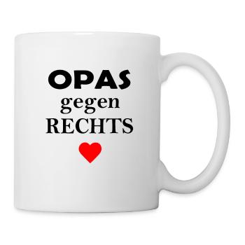 Opas gegen Rechts Anti Rassismus FCK AFD Nazis - Tasse - Weiß - Rechts