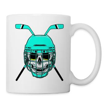 Joueur de hockey hockey hockey sur glace rondelle club sportif - Mug blanc - blanc - Droite