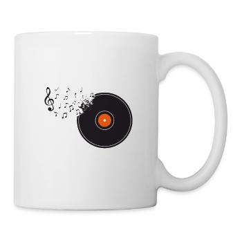 Vinyle disque Retro DJ Clé de partition - Mug blanc - blanc - Droite