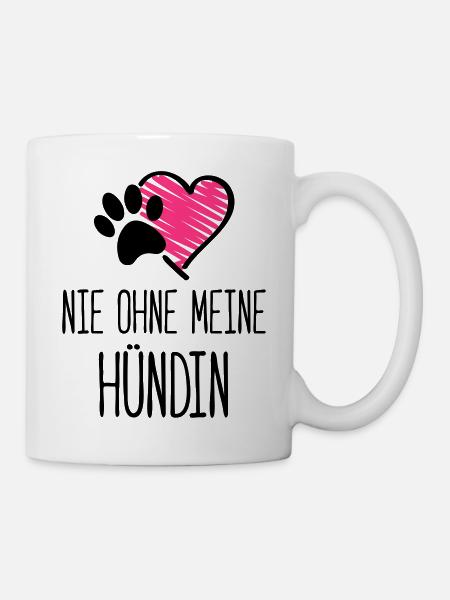 huend nie ohne herz - Tasse - Weiß