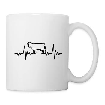 Kuh Herzschlag - Tasse - Weiß - Rechts