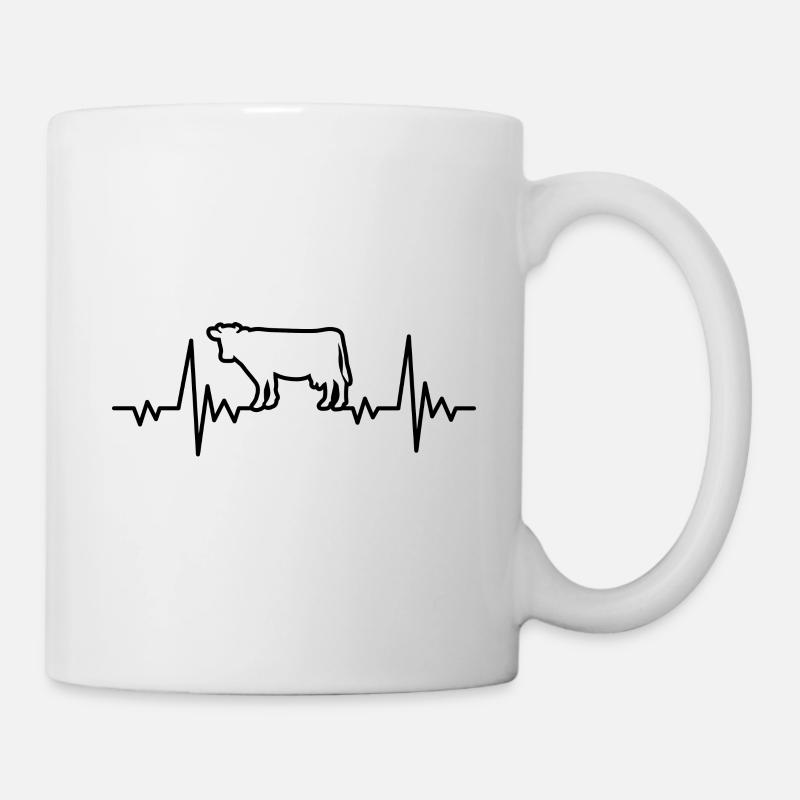 Kuh Herzschlag - Tasse - Weiß