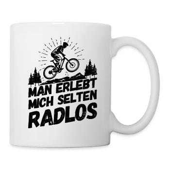 Fahrrad Fahrradfahren Radfahrer Radlos Schwarz - Tasse - Weiß - Rechts