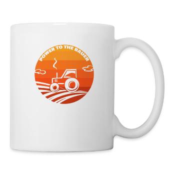 Power to the Bauer - Denglisch- Jungbauer Landwirt - Tasse - Weiß - Rechts