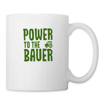 Power to the Bauer - Denglisch- Jungbauer Landwirt - Tasse - Weiß - Rechts