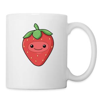 Comic Erdbeere Strawberry - Tasse - Weiß - Rechts