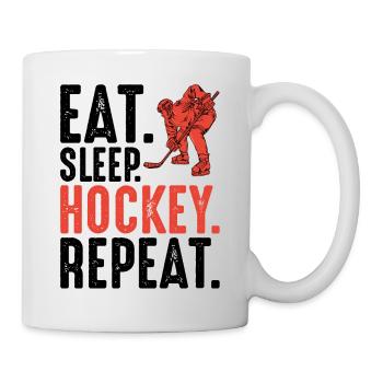 Mangez Sleep Hockey Répétez en disant cadeau de hockey sur glace - Mug blanc - blanc - Droite