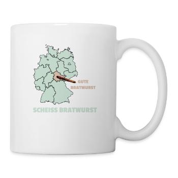 Thüringen Bratwurst Bratwürste Senf Geschenk - Tasse - Weiß - Rechts
