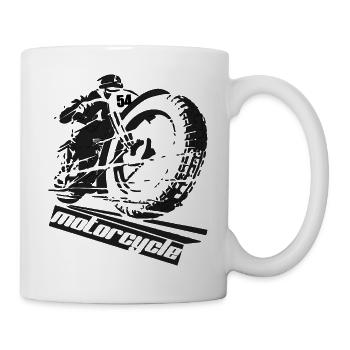 Motorcycle black, Motorrad schwarz - Tasse - Weiß - Rechts