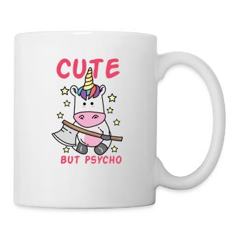 Cute but Psycho verrücktes Einhorn mit Beil - Tasse - Weiß - Rechts