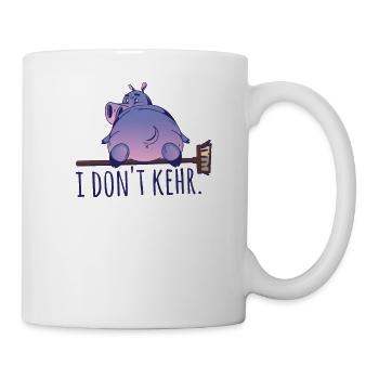 I don't sweep word joke for cleaning lady fat hippo - Mug - white - Right