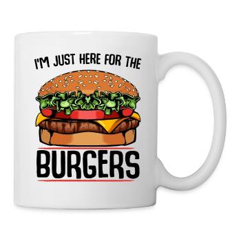 I‘m Just Here For The Burgers Hamburger Geschenk - Tasse - Weiß - Rechts