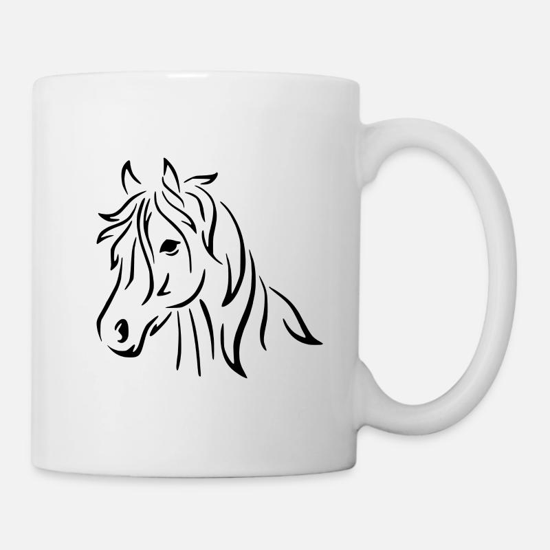 Pferdekopf - Tasse - Weiß