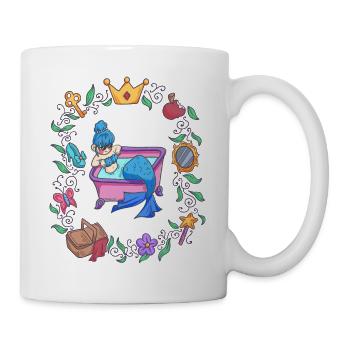 Meerjungfrau Mädchen Pool Wasser Nixe Geschenk - Tasse - Weiß - Rechts