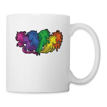 Horses Rainbow Gallop Cartoon - Mug - white - Right