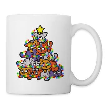 MEOWY NOËL chats Sapin de Noël Sapin de Noël - Mug blanc - blanc - Droite