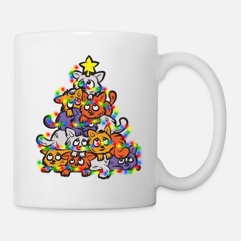 MEOWY CHRISTMAS cats Christmas tree Christmas tree - Mug - white