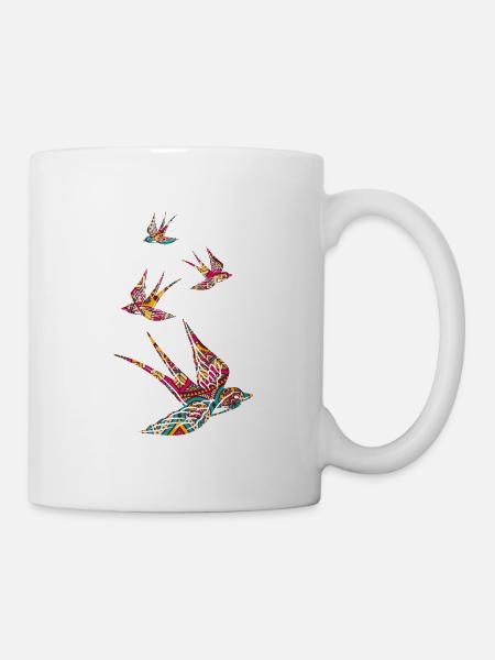 Schwalbe, Vogel, Tier, Geschenk, Geschenkidee - Tasse - Weiß