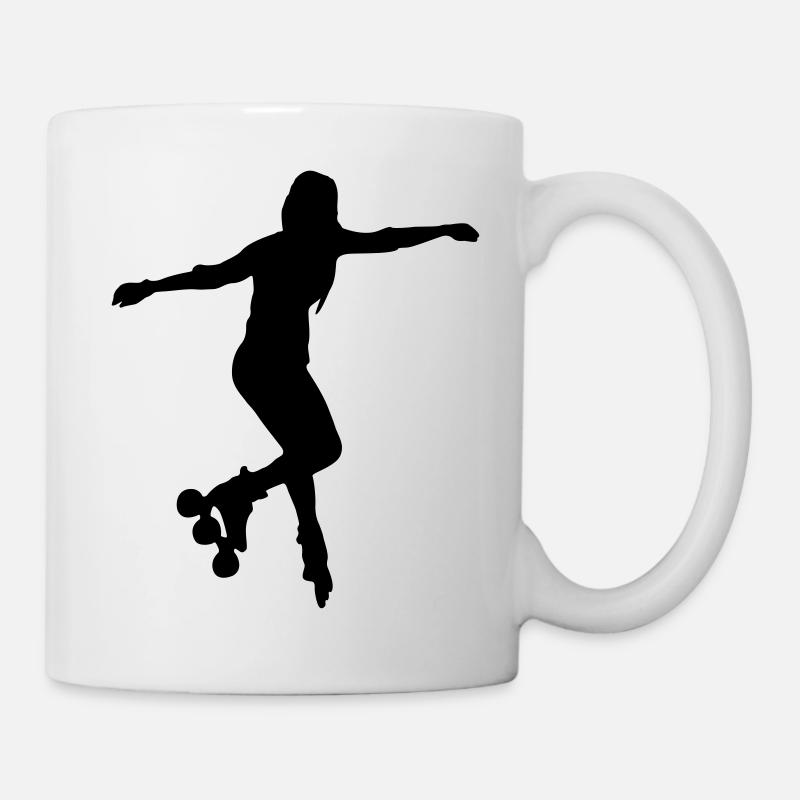 inline skates girl - Tasse - Weiß