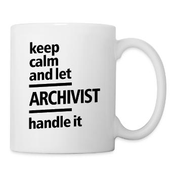Gardez le calme Archiviste Profession Profession Emploi Cadeau - Mug blanc - blanc - Droite