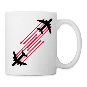 2 gouttes de sang chemtrails ligne de timbre graff - Mug blanc - blanc - Droite