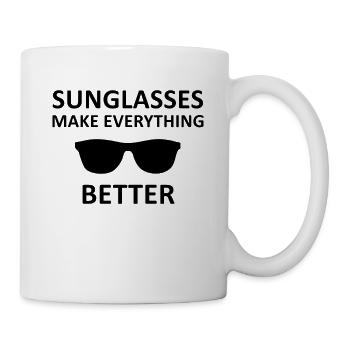 Lunettes de soleil disant cadeau lunettes de soleil - Mug blanc - blanc - Droite
